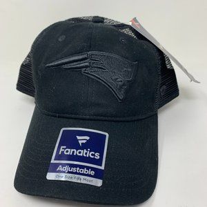 New England Patriots Black Out Fanatics Core Trucker Hat - NWT - OSFM